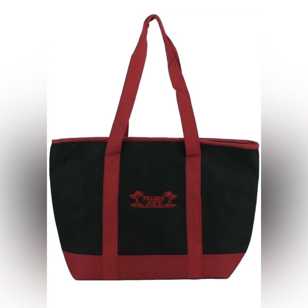 Trader Joe's Black and Red insulated cooler for groceries or drinks